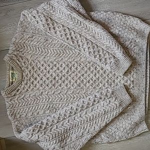 L Aran Wool Heavy Knit Sweater